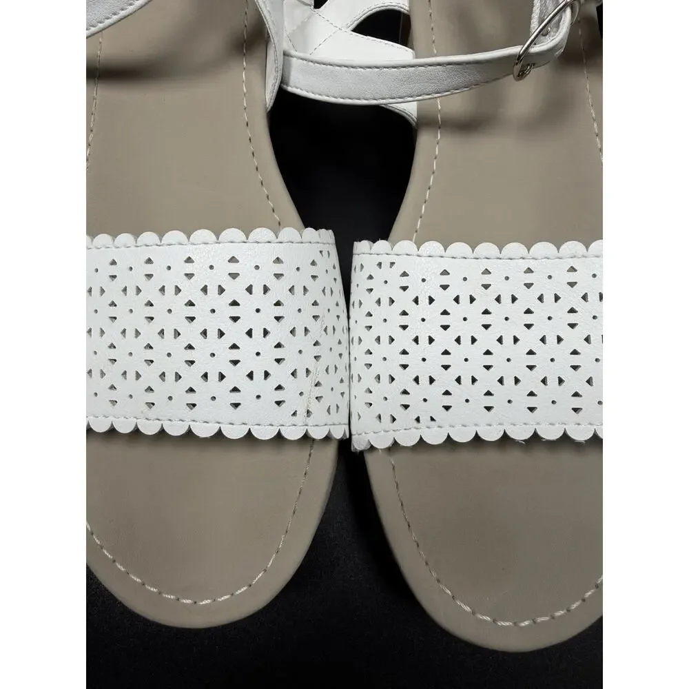 The Children's Place Girls White Open Toe Clog Sandals Size 6